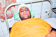 Karamjit, one of the alleged assailants, recuperating at Civil Hospital Khanna