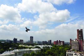 A view of the clouds over Connaught Place in New Delhi 