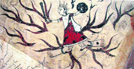 Graffiti made by visitors on Devi Kothi murals. Photo by writer