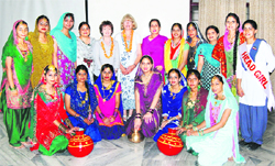 Students of MGN School, Kapurthala, with the UK delegates. 