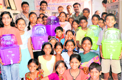 The winners of the Read Bapu Dham Contest in a cheerful mood in Sector 26, Chandigarh