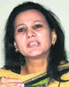 Chairperson of the Mahila Mandal and the Bal Vikas Samiti Sumitra Dahiya speaks to mediapersons in Rohtak on Wednesday