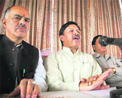 Shyma Jaju, BJP national secretary, addresses mediapersons in Shimla