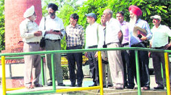 Leicester city council delegation along with municipal officials take a round of the Rose Garden in Ludhiana