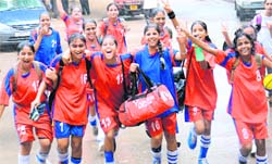 Students of Government Model Senior Secondary School, Sector 22, in a jubilant mood after winning the Inter-School Football Tournament at Sector 23 in Chandigarh