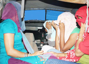 Three girls and a couple were arrested in connection with a sex racket at Gurgaon