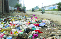 Garbage thrown in the open in Ward 6