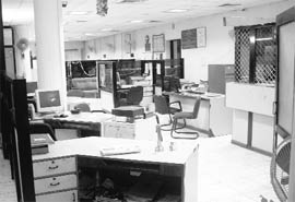 A deserted look at the State Bank of India, Sector 17 branch, Chandigarh
