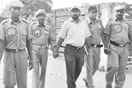 Three fake policemen who were arrested from Sector 70, Mohali