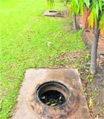 An open manhole near the students home in Punjab Agricultural University in Ludhiana.