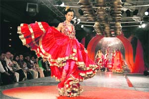 Suneet Verma's collection, suggestively titled Kamasutra, was a resonance of colours