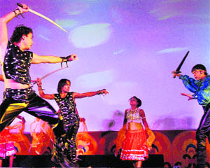 Indian and Iranian artistes perform at a function organised by the Jammu and Kashmir Tourism Department in Srinagar 