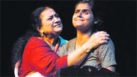 Artistes stage a play, Varmala, at Tagore Theatre, Sector 18, Chandigarh, on Sunday.