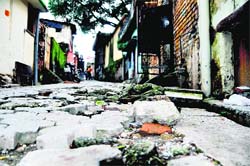Poor condition of a road in Ward No. 22