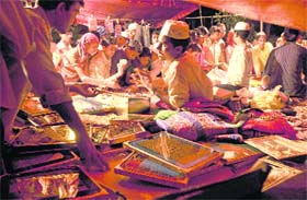 A scene at a market in Ludhiana on a Ramzan night