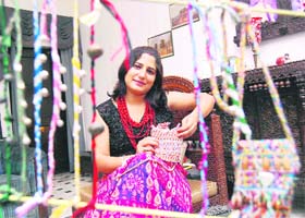 Ada Trehan with her designer wrist bands in Patiala