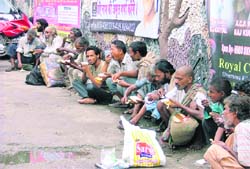 No Hope Left A file photo of beggars sitting near Durga Mata Mandir in Ludhiana.