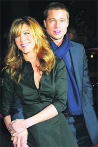 IN HAPPIER TIMES: Jennifer Aniston and Brad Pitt