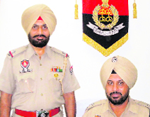 Fatehgarh Sahib SP (headquarters) Jaspreet Singh Sidhu (right) and ASI Shamsher Singh. 