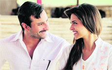 Saif Ali Khan and Deepika Padukone in Aarakshan