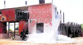 A fake bitumen unit at Alipur Khalsa village in Panipat district.