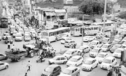 The Ambala-Chandigarh highway witnessed traffic jam on the occasion of Raksha Bandhan at Zirakpur