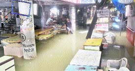 A view of the waterlogged District Courts Complex.