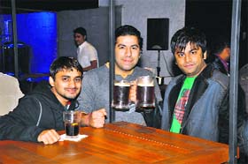 THREE CHEERS: Visitors enjoy a beer at Hops n Grains, Panchkula