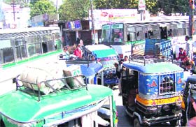 Traffic jam in Haridwar on Sunday