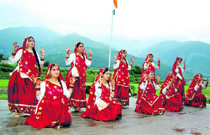 Students of DIET centre present a cultural programme at Dharamsala 