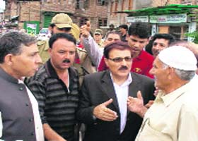 Mubarak Gul, Adviser to the Chief Minister, during his visit to Srinagar