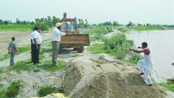 Workers strengthening Kawanwali Pattan