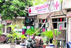 A nursing home has been set up by combining at least five LIG flats into a single unit in Sector 32 on the Chandigarh Road in Ludhiana