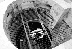 Garbage lies in an open manhole at Sector 10 in Panchkula