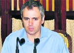 Chief Minister Omar Abdullah addresses mediapersons at his official residence in Jammu on Thursday.