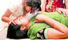 Simran, a SOPU member, being treated at the GMSH, Sector 16, Chandigarh, on Friday.