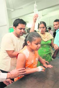 One of the injured at a hospital