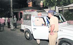 The police outside house number 575, Sector 12, Panchkula, on Saturday