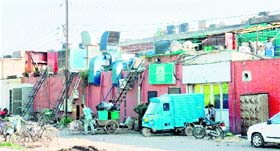 The building bylaws being violated in the backyards of shop-cum-offices at Sector 26, Chandigarh