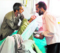Zoya Begum, mother of the deceased baby, at the Shri Maharaja Gulab Singh Hospital in Jammu on Saturday