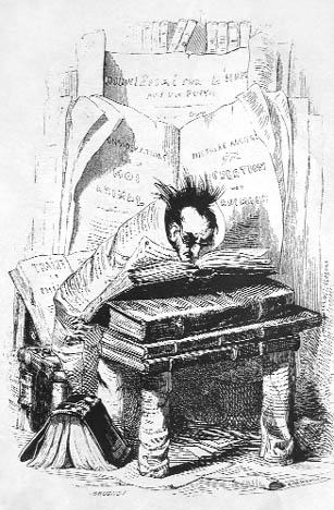 A Bookworm. Caricature by Grandville.