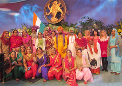 The students of Dasmesh Girls College of Education, Badal, who won the competition