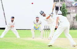 A cricket match in progress at LIC ground in Sector 26, Chandigarh, on Sunday