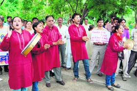 A play is staged in the memory of Girda in Dehradun on Monday