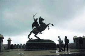 Overcast sky greets visitors at Rani Jhansi Park in Shimla.