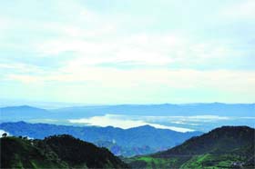 A view of the scenic Ranjit Sagar Dam after a rainy spell in Kathua