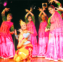 Students of SR Government College take part in a function organised by Virsa Vihar to mark Janmashtami in Amritsar on Wednesday