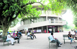 A deserted Student Centre at Panjab University on Wednesday