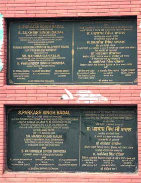 Two foundation stones laid for Lyallpur Khalsa College flyover, one atop the other. While the one on the top is about opening of the bridge to the public, the second is about commencement of the project