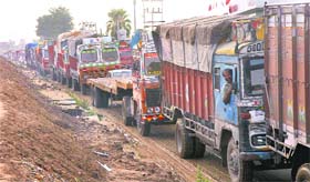 Traffic Jam in NH1 at Jalandhar